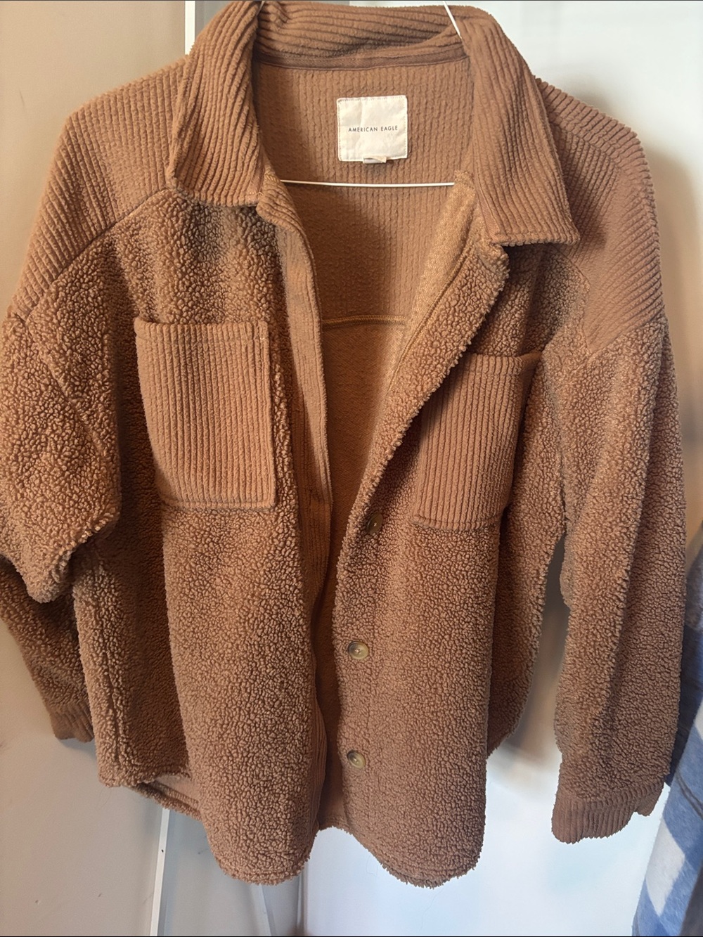American Eagle Outfitters women’s Tan/Brown Sherpa Cardigan Jacket
